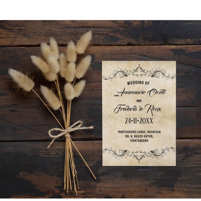 Invitation de calligraphie Vintage rustique (Créateur téléchargé)