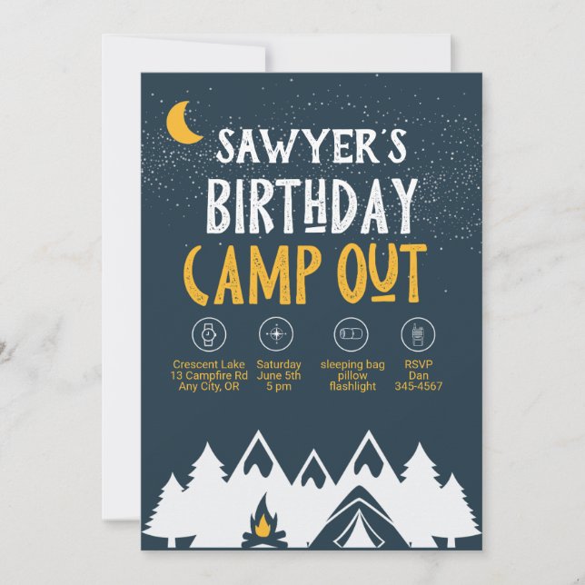 Invitation de campagne d'anniversaire (Devant)