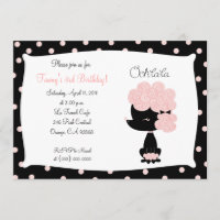 De CANICHE anniversaire FRANÇAIS ROSE de la La 5x7