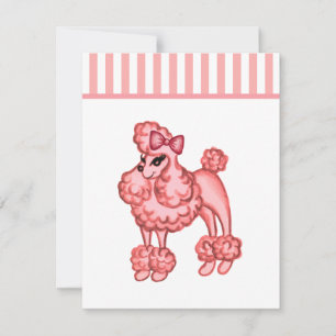 Invitation de caniche rose