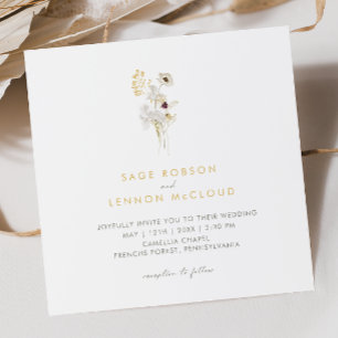 Invitation de Carré Fleur sauvage simple