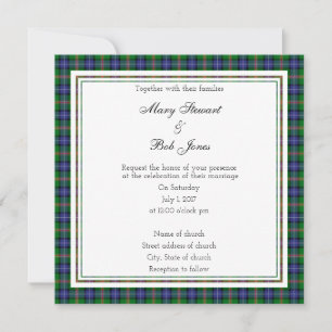 Invitation de Carrés Mariages Jones écossais