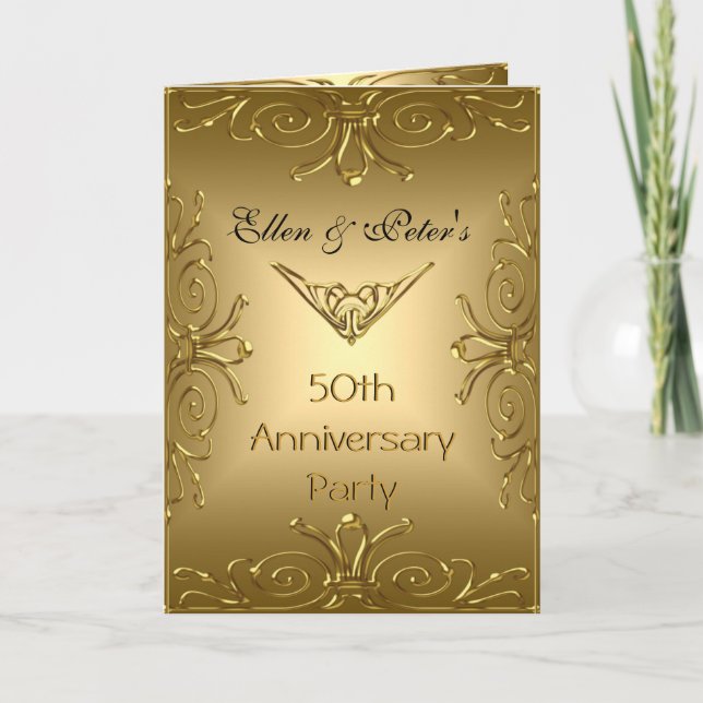 Invitation de carte 50e anniversaire Mariage Art d (Devant)