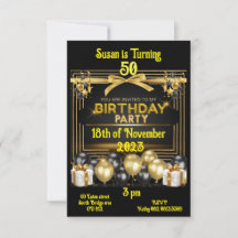 Invitation de carte d'anniversaire personnalisable