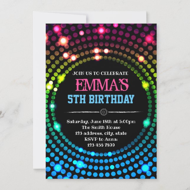 Invitation de carte de danse de disco (Devant)