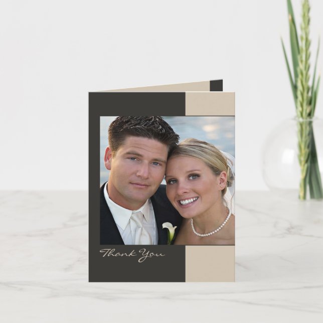 Invitation de carte pliée Merci (Devant)