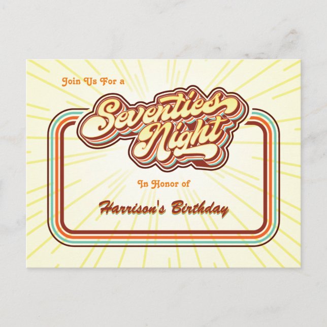 Invitation de carte postale 70 Nuit (Devant)