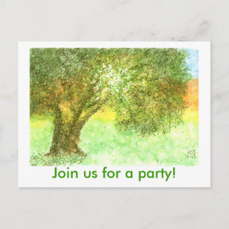 Invitation de carte postale de fête - Chêne d'été