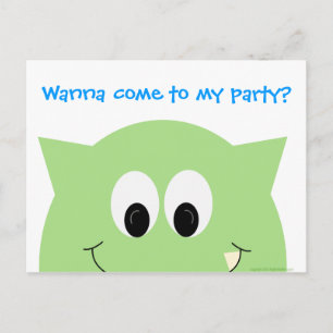 Invitation de carte postale de partie de monstre
