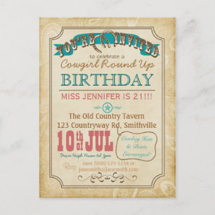 Invitation de carte postale de style occidental