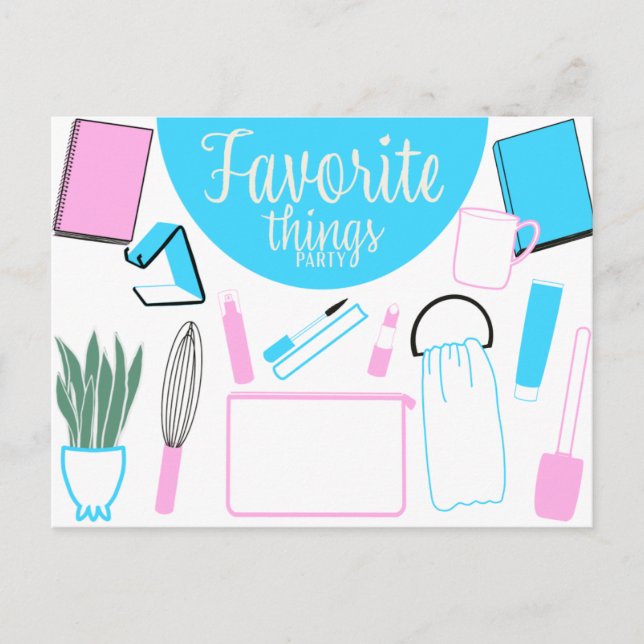 Invitation de carte postale Favoris Things Party (Devant)