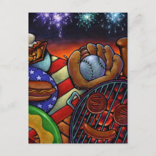 INVITATION DE CARTE POSTALE Grillage d'été 4 juill