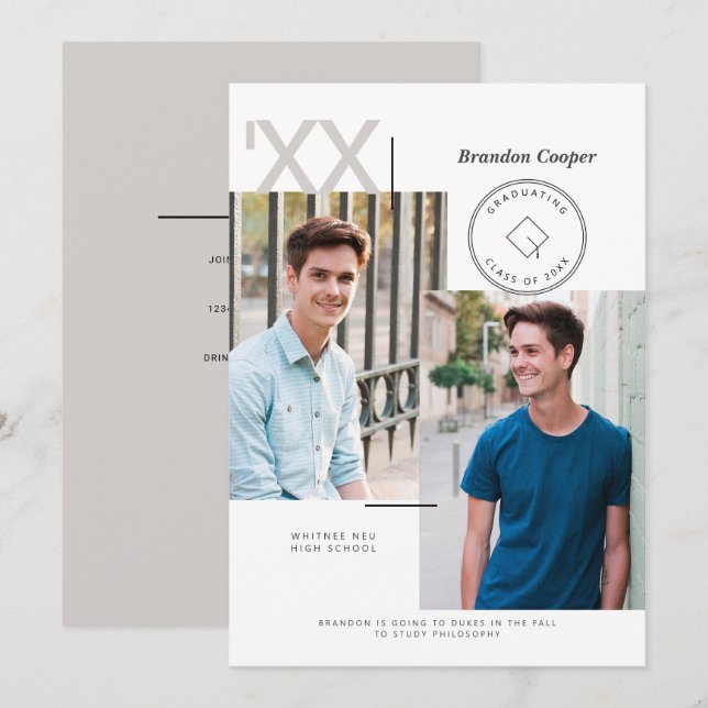 Invitation de Casquette contemporain (Devant / Derrière)