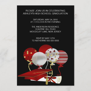 Invitation de Casquette de la Red Grad