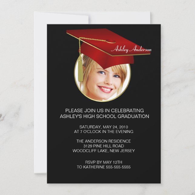 Invitation de Casquette de la Red Grad (Devant)