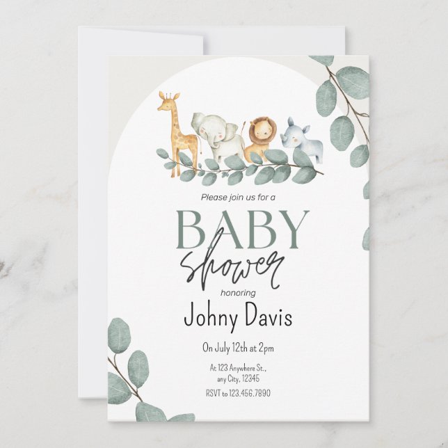 Invitation de célébration de Baby shower personnal (Devant)