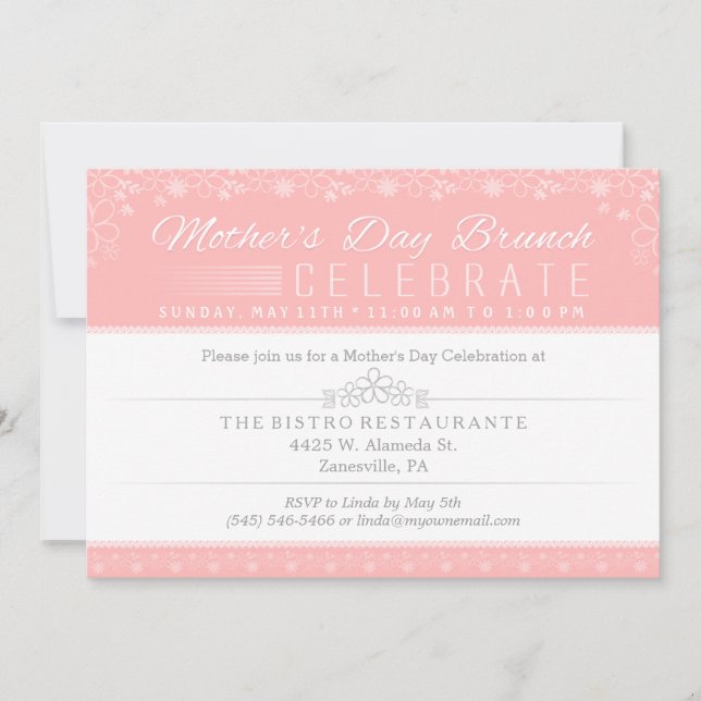 Invitation de célébration de brunch du jour de (Devant)