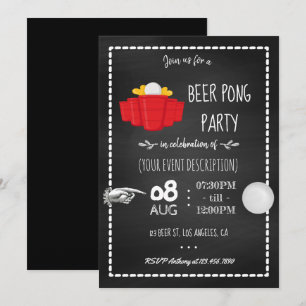Invitation de célébration de fête de Beer Pong sur