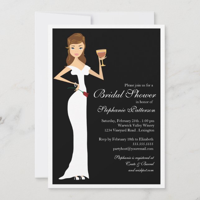 Invitation de célébration de Fête de la mariée de (Devant)