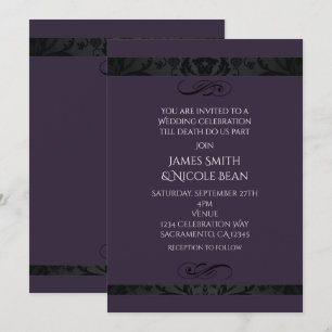 Invitation de célébration de mariage Purple Elegan