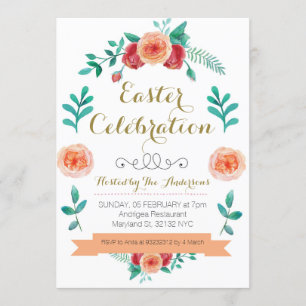 Invitation de célébration de Pâques de fleur