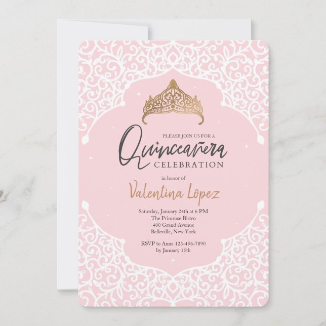 Invitation de célébration de Quinceañera (Devant)