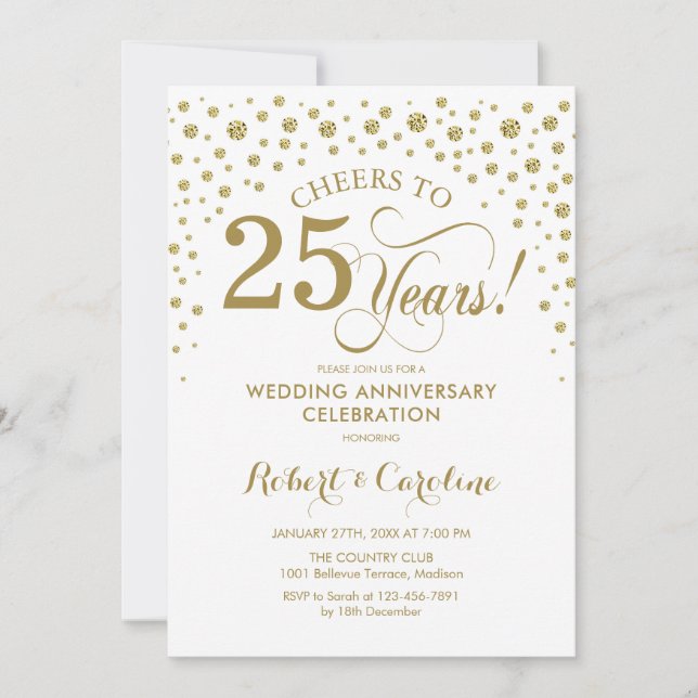 Invitation de célébration du 25e anniversaire en o (Devant)