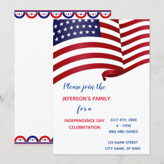 Invitation de célébration du 4 juillet