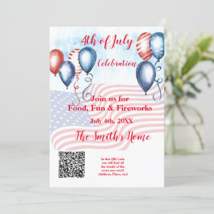 Invitation de célébration du 4 juillet