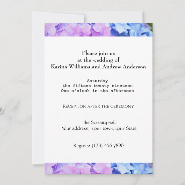 Invitation de cérémonie de mariage (Devant)