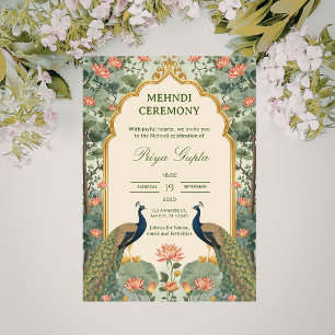 Invitation de cérémonie de Mehndi indienne Pichwai