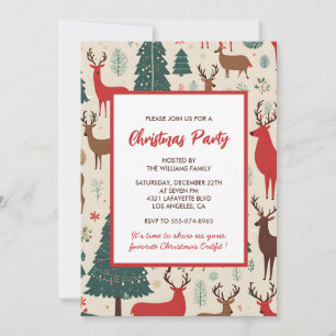 Invitation de cerfs pour la fête de Noël