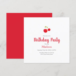 Invitation de cerises d'aquarelle