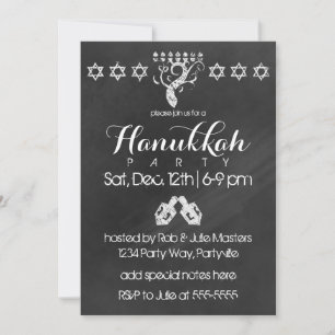 Invitation de Chalkboard Hanoukka