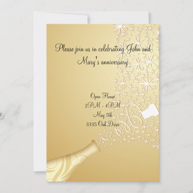 Invitation de Champagne en or (Devant)