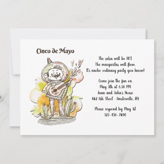 Invitation de chanteur pour Cinco de Mayo (Devant)