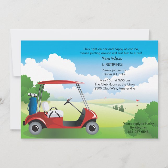 Invitation de chariot de golf (Devant)