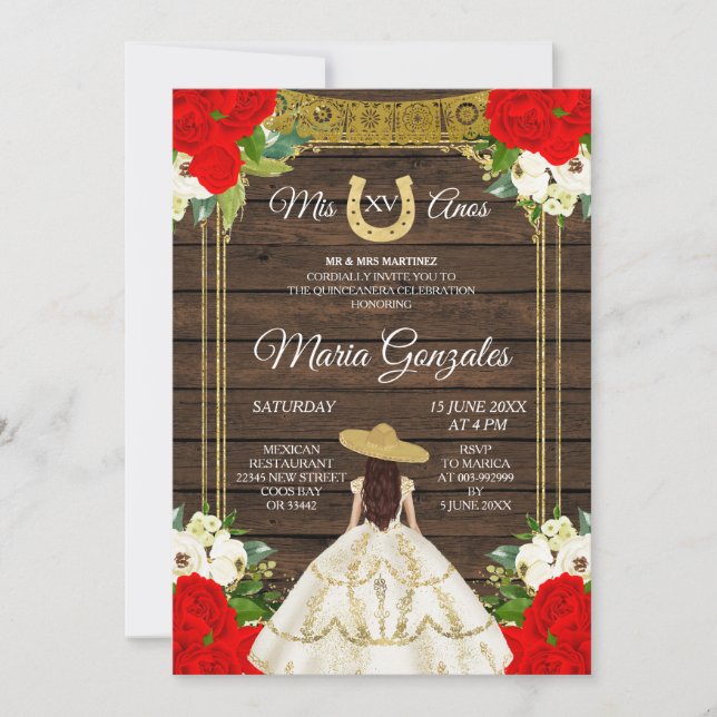 Invitation de Charro Mis XV Anos (Devant)