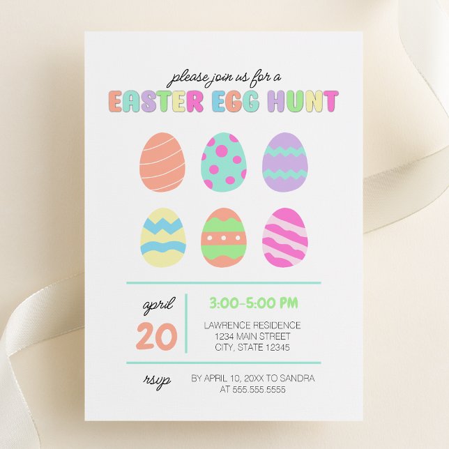 Invitation de chasse aux oeufs de Pâques minimalis (Créateur téléchargé)