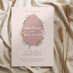 Invitation de chasse aux œufs de Pâques pour brunc