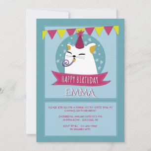 Invitation de chat d'anniversaire