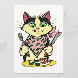 Invitation de chat de sushi