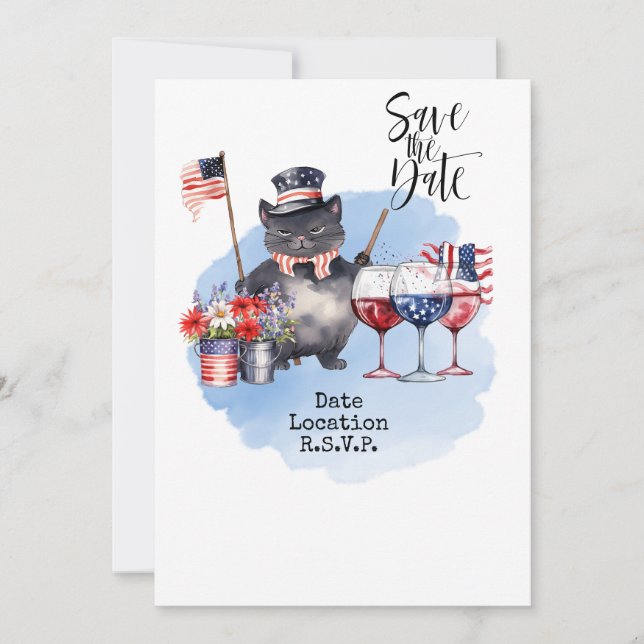 Invitation de chat pour le 4 juillet enregistrer l (Devant)