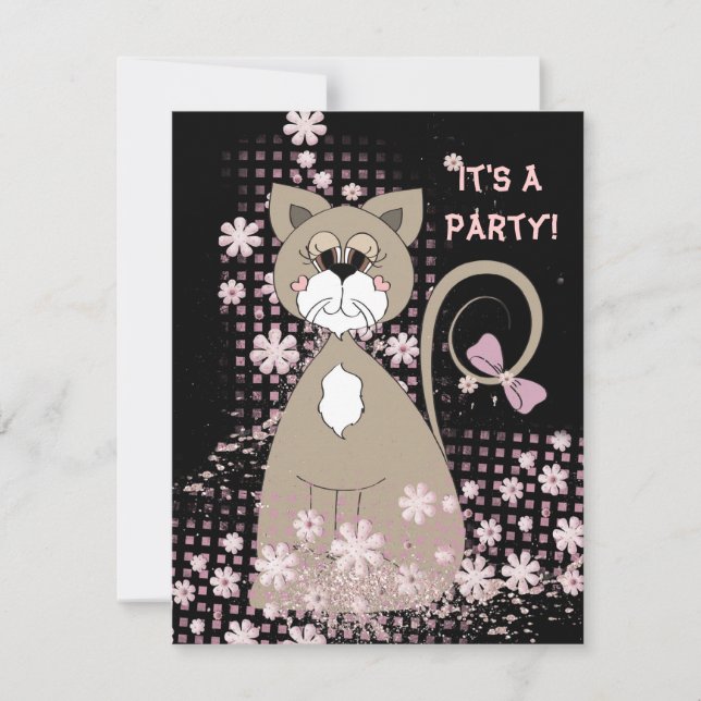 Invitation de chats de fête (Devant)