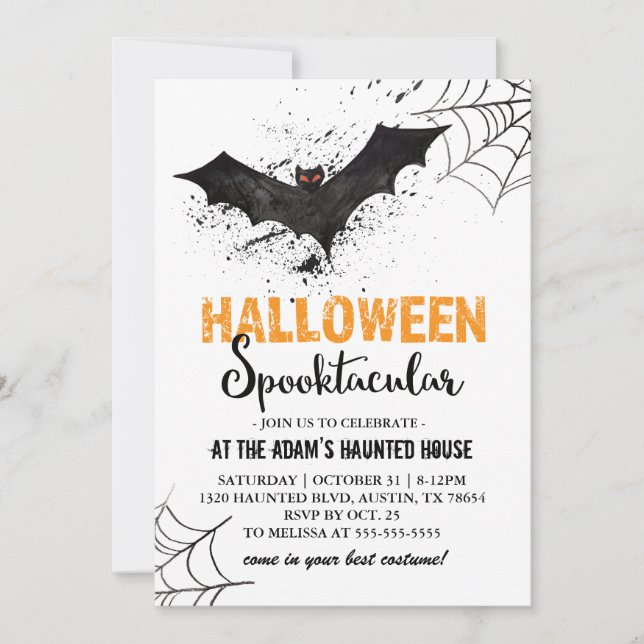 Invitation de chaume d'Halloween (Devant)