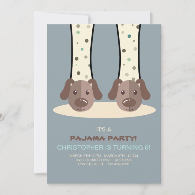 Invitation de Chaussons de marionnettes de la fête (Devant)