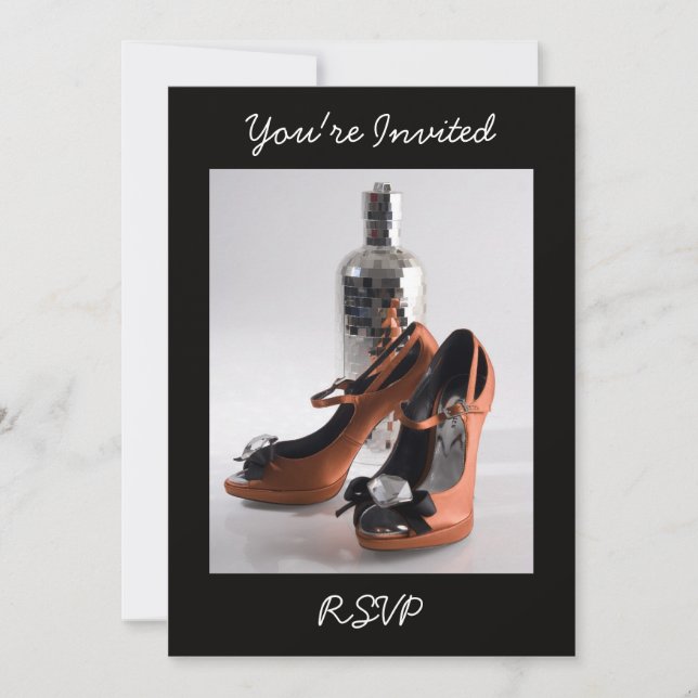 Invitation de chaussure de fête, vous êtes invité, (Devant)