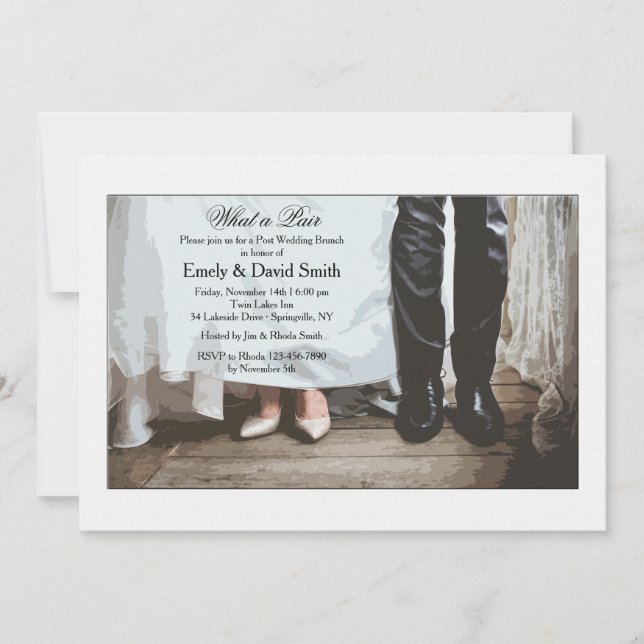 Invitation de chaussures de mariée et de chambre (Devant)