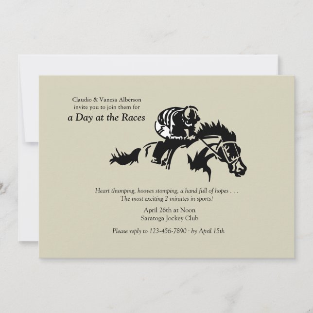 Invitation de chevaux et de Jokey (Devant)