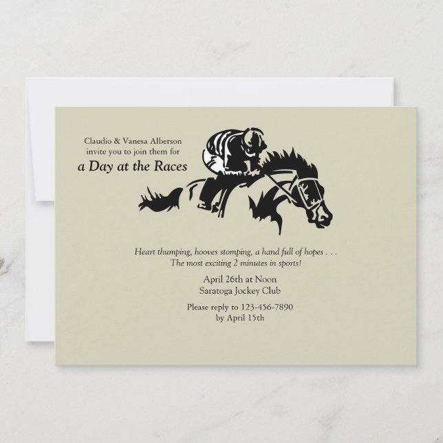 Invitation de chevaux et de Jokey (Devant)
